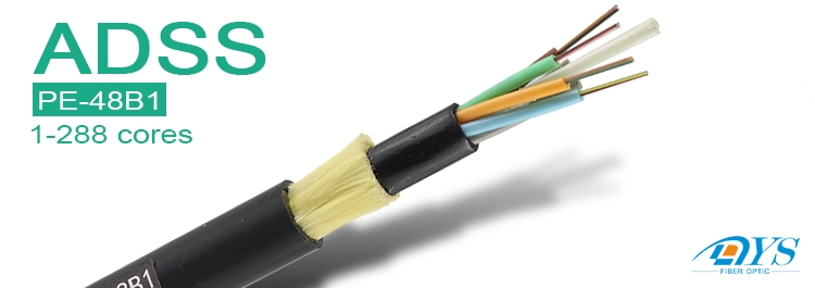 Outdoor Aerial 24/36/48 Core Single Mode Large Span Dielectric Self-Supporting Network ADSS Fiber Optic/Optical Communication Cable